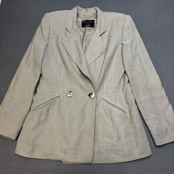 Dei Tre Neiman Marcus Italy Cotton Rayon Grey Blazer Jacket Coat Size 42 - Picture 1 of 8